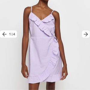 NWT River Island Frill Wrap Slip Mini Dress